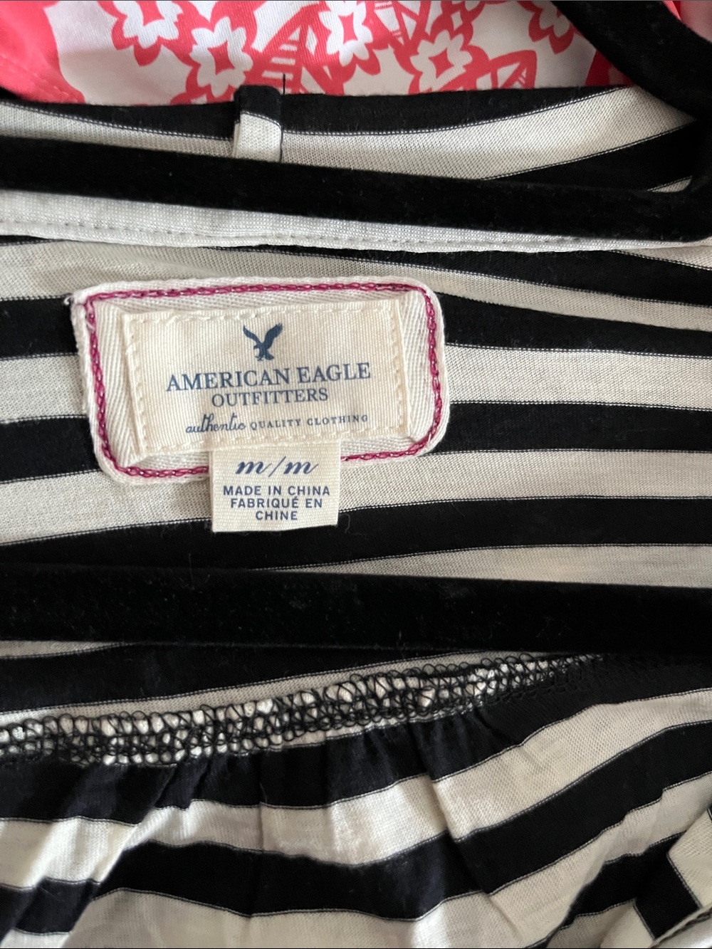 American Eagle Outfitters Black & White Striped Tie-Waist Swim Coverup - Picture 2 of 3